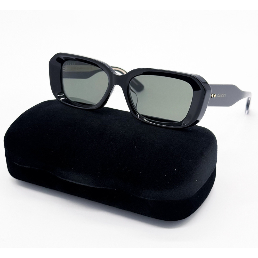 NWT Gucci GG1531SK-001-54 Black Rectangle 54mm Sunglasses